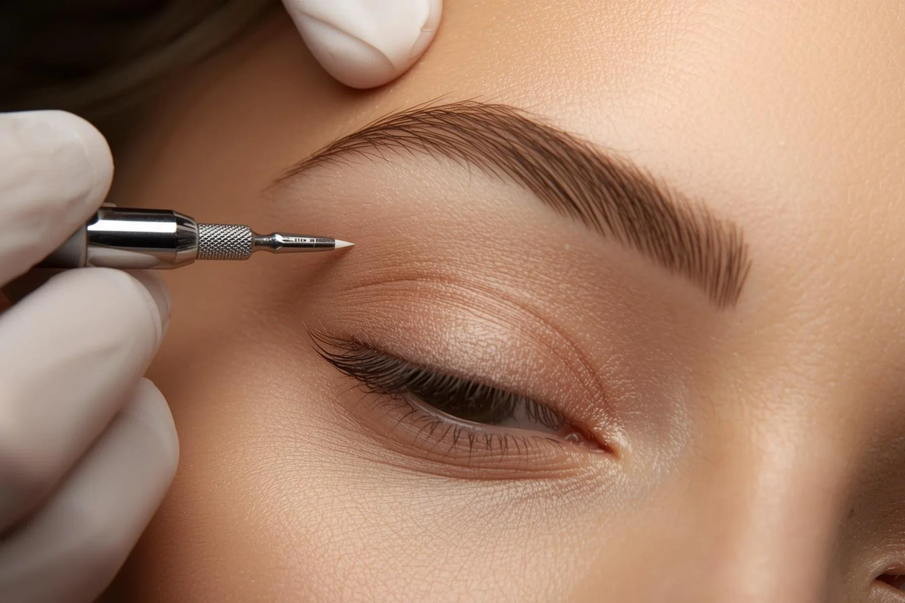 Professional brow or lash treatment imagery for Eyebrow Microblading