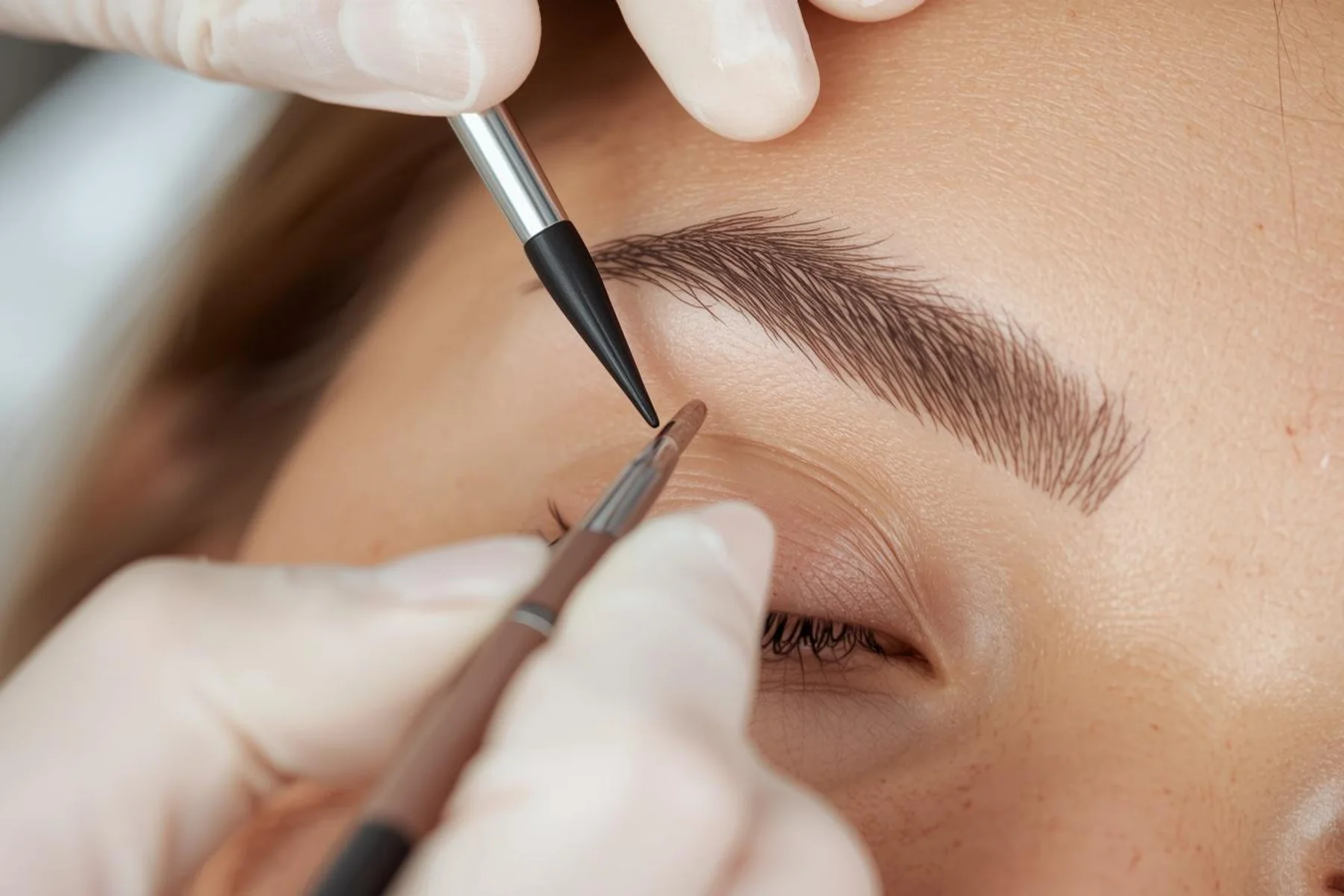 Professional brow or lash treatment imagery for Microblading Refill